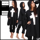 Wildfox_Black_Simple_Cross_Over_sized_Hoodie